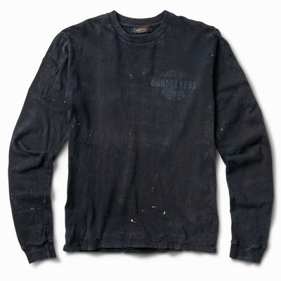 Aged Artist Distressed Ghost Logo Long Sleeve - Black