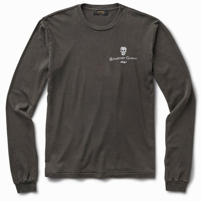 Long Sleeve Tee - Charcoal Grey Chateau Distressed Graphic