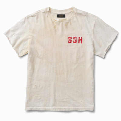 Artist Distressed White Cycle Raw Tee