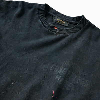 Artist Aged Distressed Ghost Logo Tee - Black
