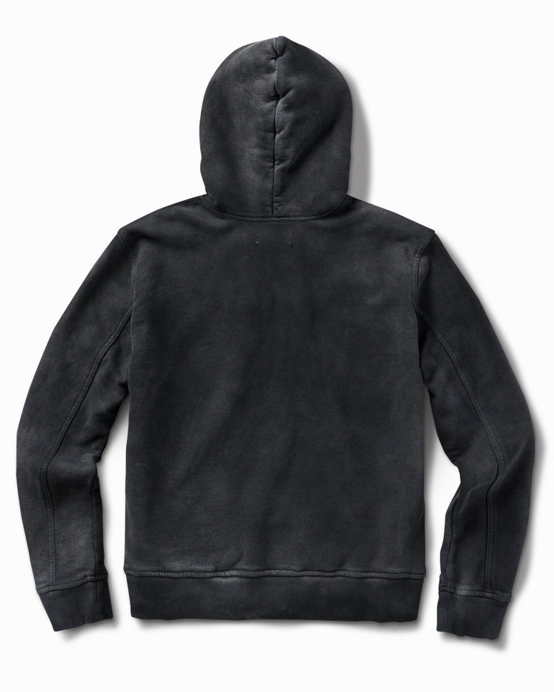 20 OZ French Terry Worn & Bleached Black Hoodie