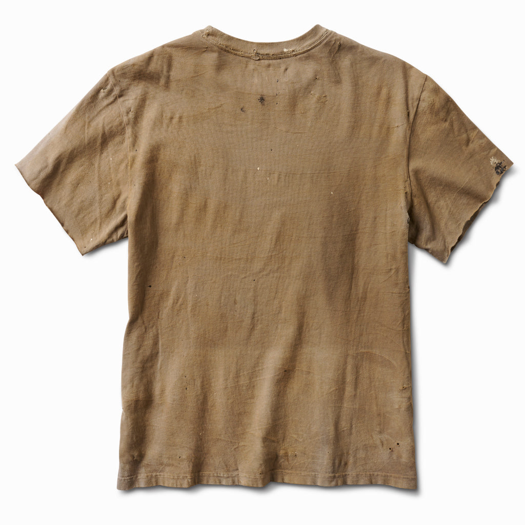 Sahara tan distressed tee, back view