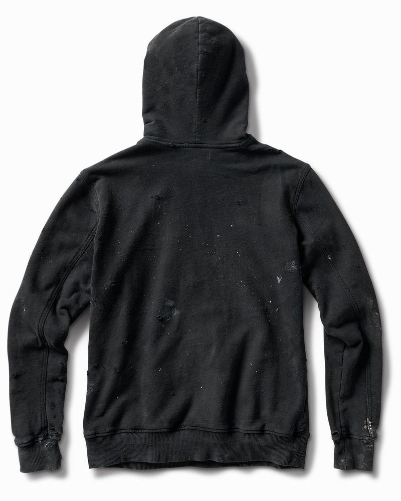 20oz Artist Distressed French Terry Hoodie - Black