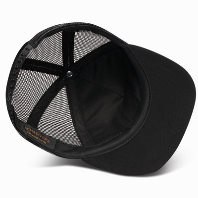 Custom trucker hat - black & gold - Schaeffer's Garment Hotel