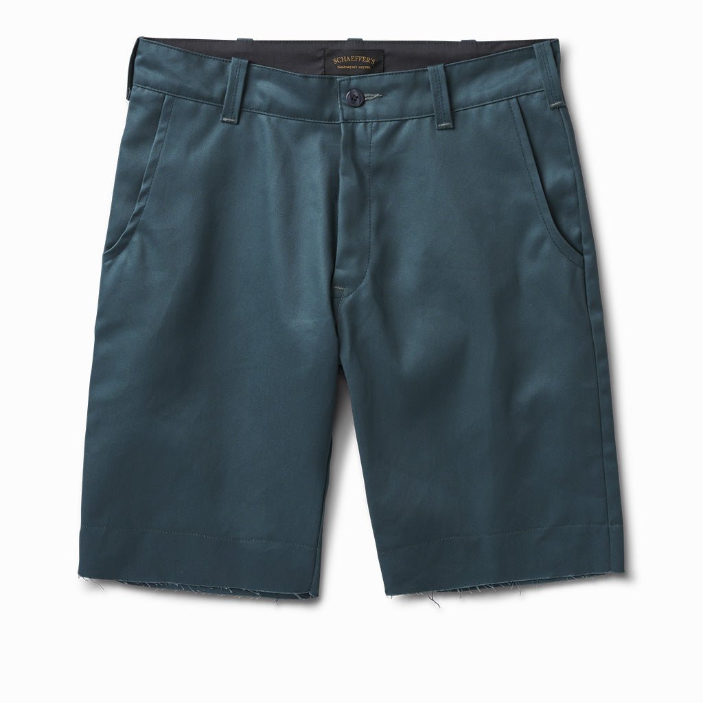 Japanese Chino Shorts - Waxed Aqua Teal - Schaeffer's Garment Hotel