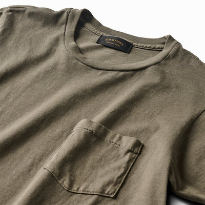 Ringspun 40s Pocket Tee - OD Moss Green - Schaeffer's Garment Hotel