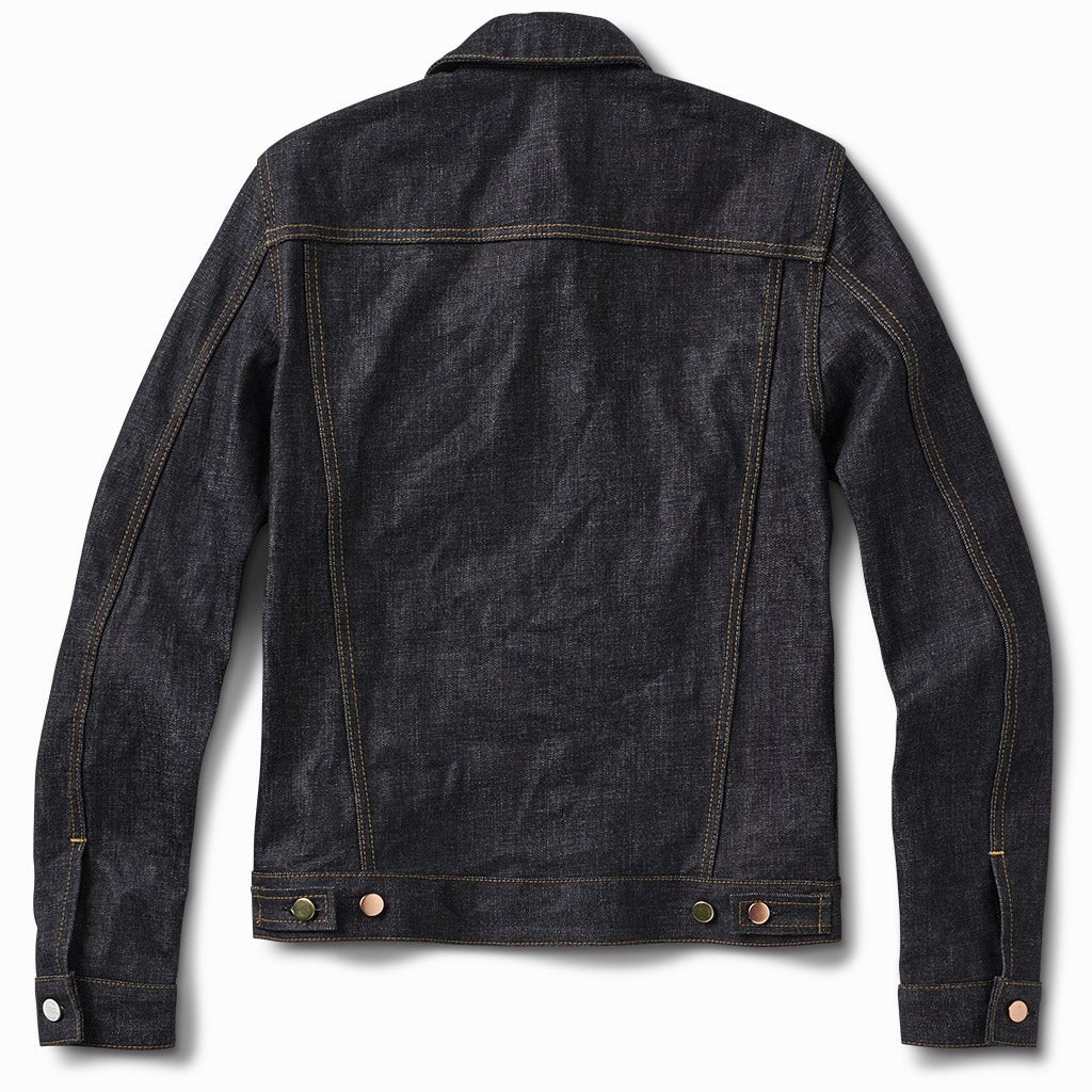 Rope indigo denim jacket, back view