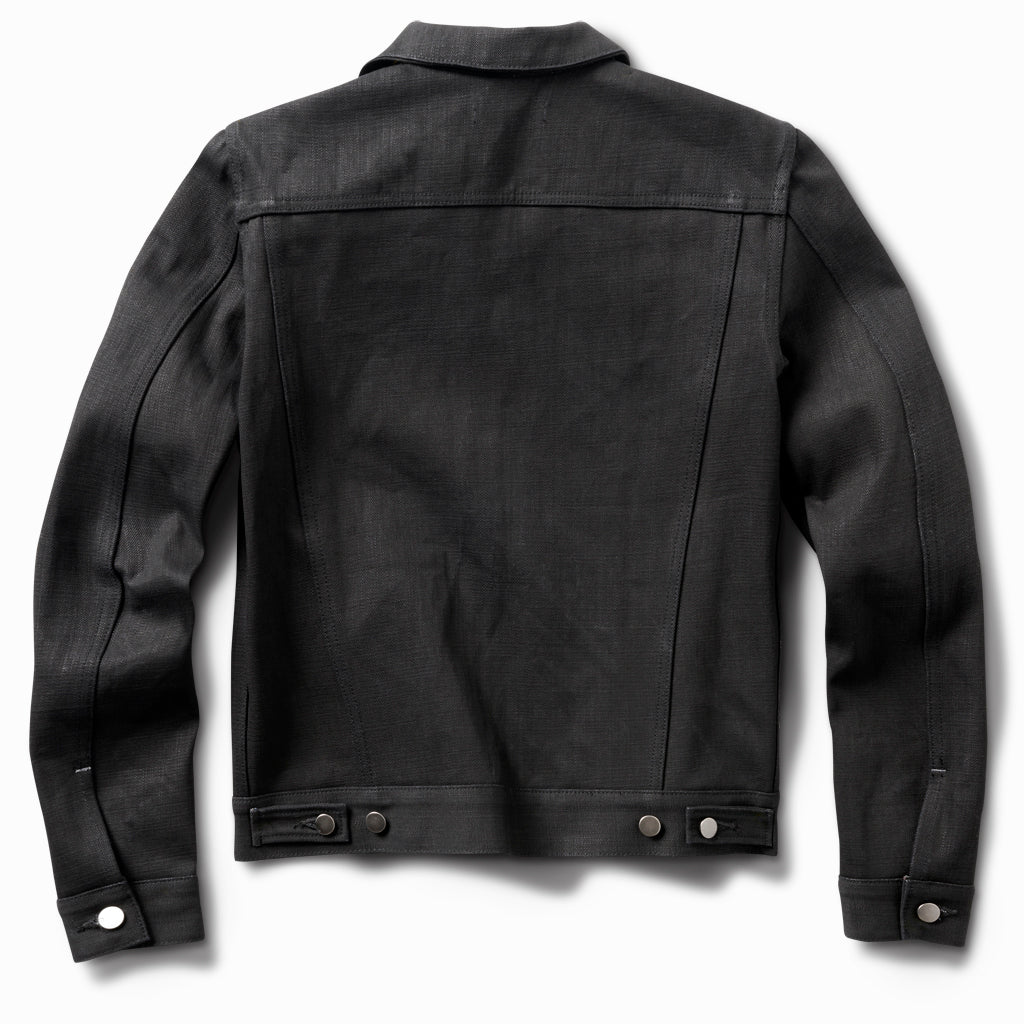 New Paloma black denim jacket, back view