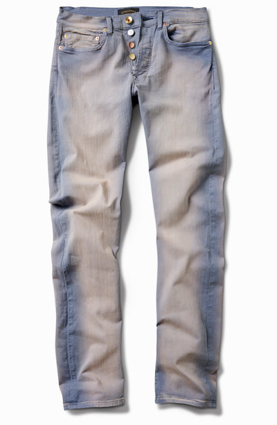 103 Indigo Sun Faded and Worn - Italian Stretch Jean