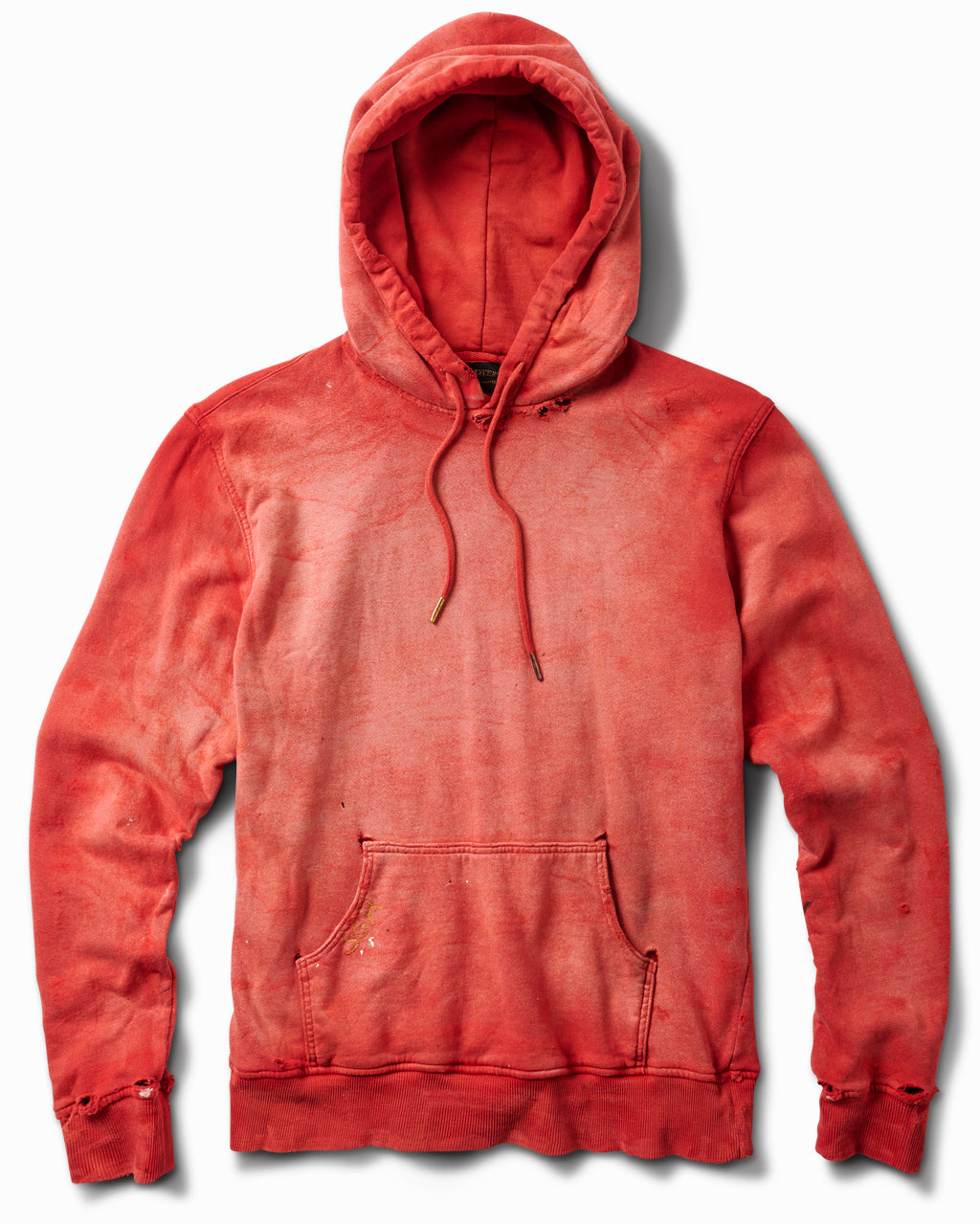 17OZ Aged & Distressed French Terry Red Sun Hoodie