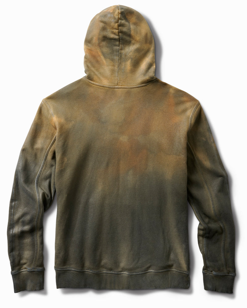 Aged Over Sized Oil Stained Leatherized Hoodie