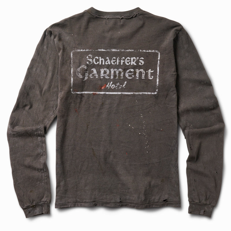 Long Sleeve Tee - Aged Artist Distressed Charcoal Grey Chateau