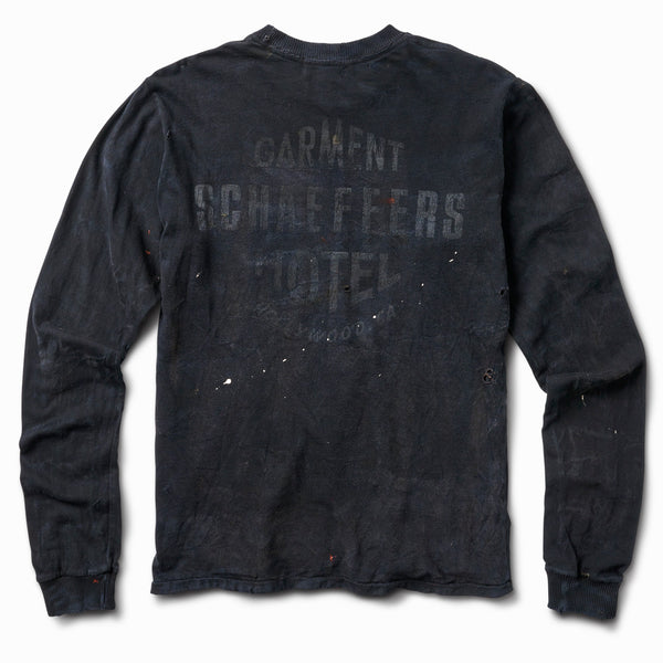 Aged Artist Distressed Ghost Logo Long Sleeve - Black | Shop