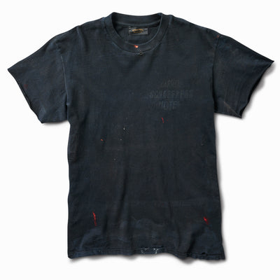 Artist Aged Distressed Ghost Logo Tee - Black