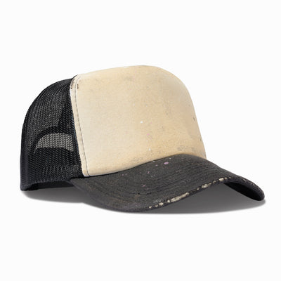 Artist Distressed oil aged dirty white Hat