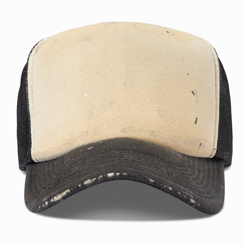 Artist Distressed oil aged dirty white Hat