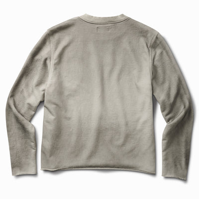 Dirty White Raw Edge French Terry Crew Sweatshirt