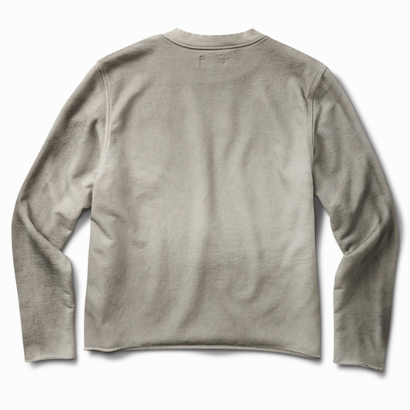 Dirty White Raw Edge French Terry Crew Sweatshirt