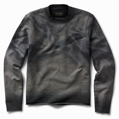 Raw Edge French Terry Crew Sweatshirt - Oil Stained Ivory