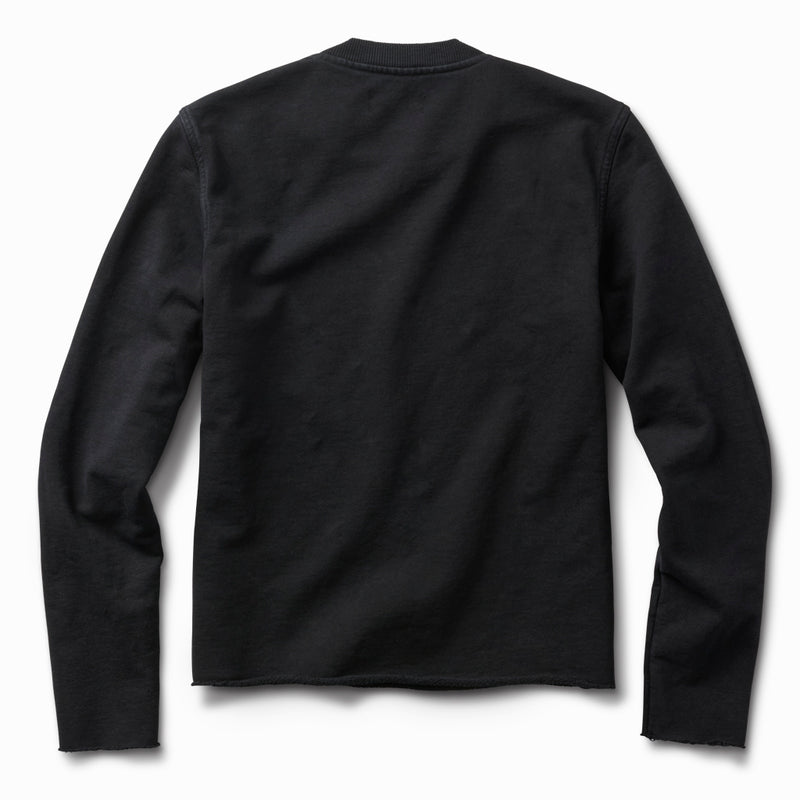 Raw Edge French Terry Crew Sweatshirt - Washed Black