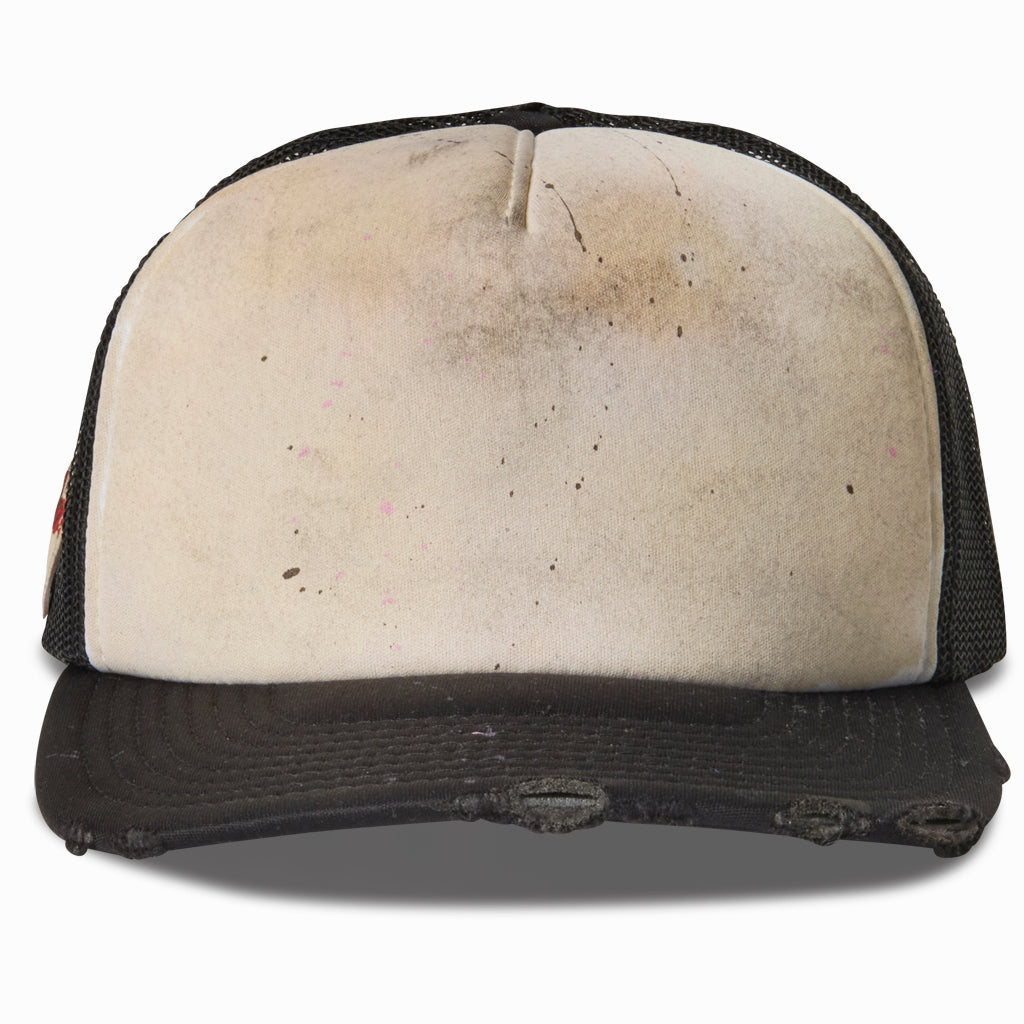 Artist Distressed Dirty Cream & Black Hat