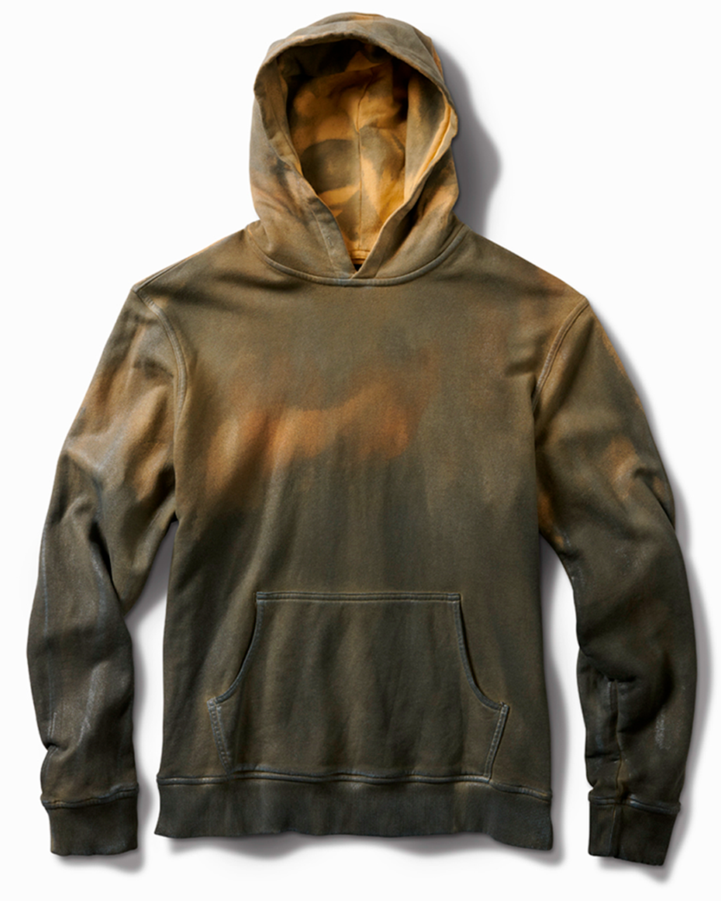 Aged Over Sized Oil Stained Leatherized Hoodie - 17oz | Shop