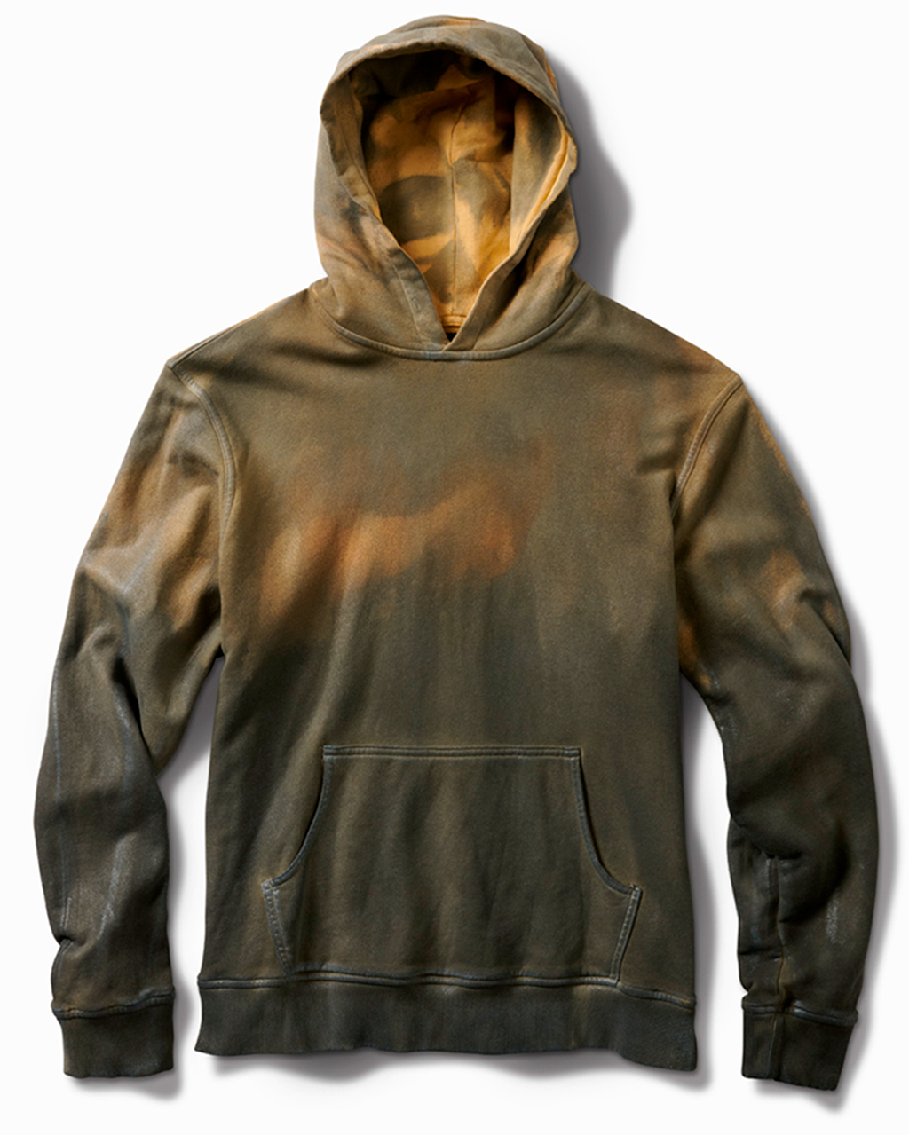 Aged Over Sized Oil Stained Leatherized Hoodie