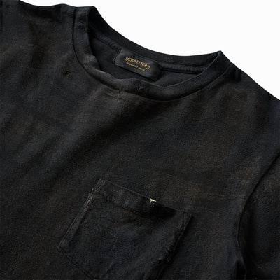 Artist DISTRESSED Ringspun 40s Pocket Tee - Worn Black
