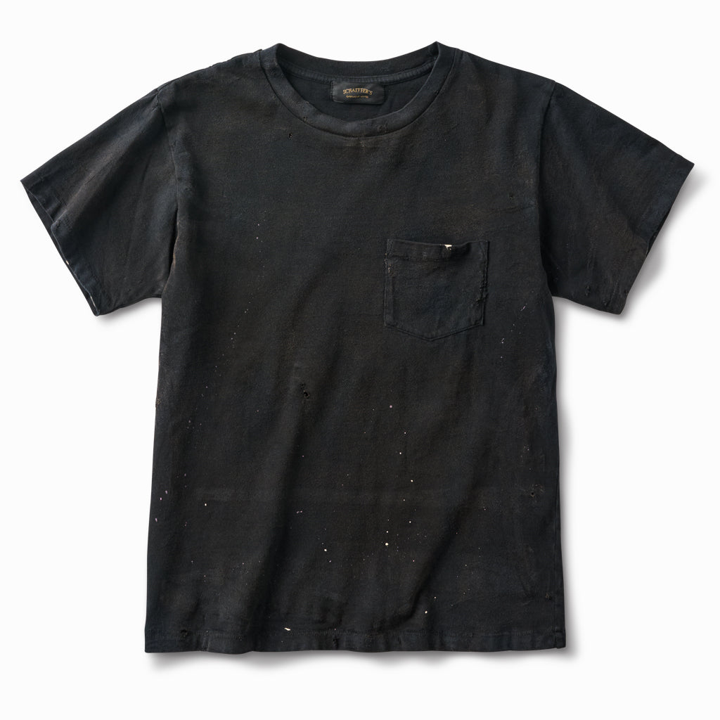 Artist DISTRESSED Ringspun 40s Pocket Tee - Worn Black