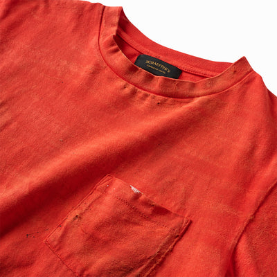 New Artist DISTRESSED Ringspun 40s Pocket Tee - Sunburst Red