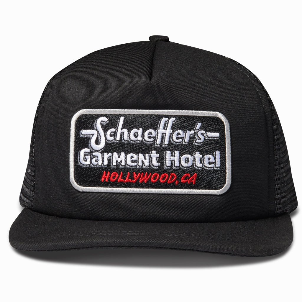 Custom trucker hat - black & Silver - Schaeffer's Garment Hotel