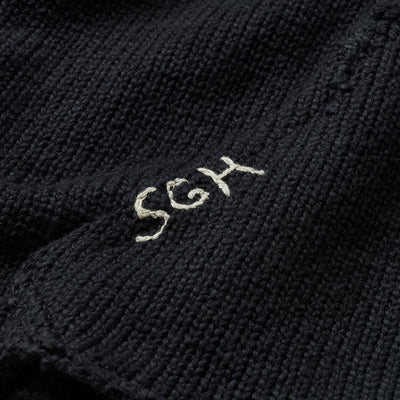 midnight twisted knit front pocket sweater - Schaeffer's Garment Hotel