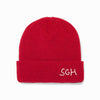 Red cord beanie 01 with Off White - Schaeffer's Garment Hotel