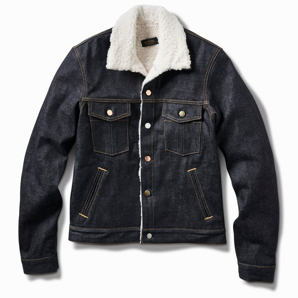 Sheep wool denim outlet jacket